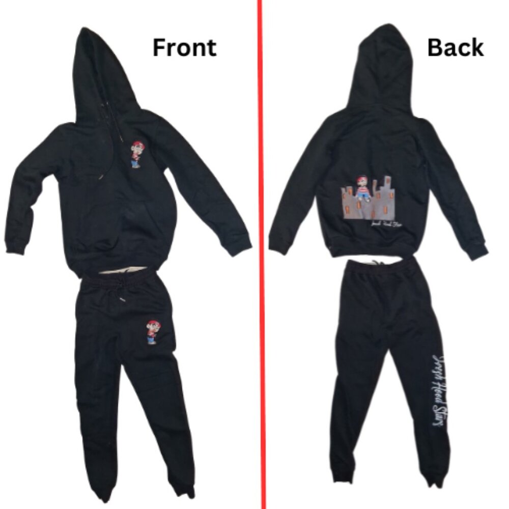 Fresh Hood Star Cotton 2-Piece Hoodie & Jogger Set – Size Small (Runs Large)